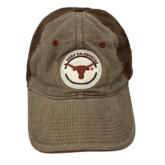 The Game Hat One Size Hook Em Horns Texas Longhorns Baseball Hat Corduroy Tan - Picture 1 of 9